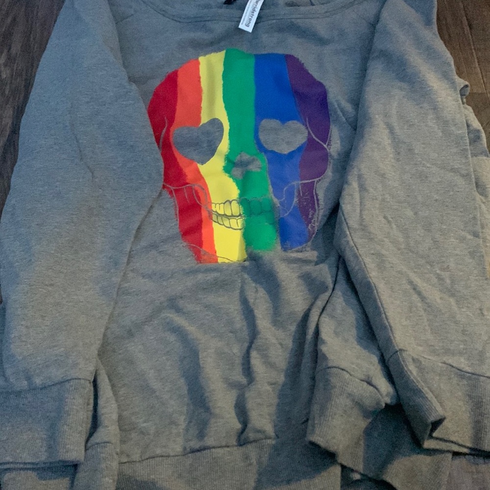 Women’s rainbow skull sweater